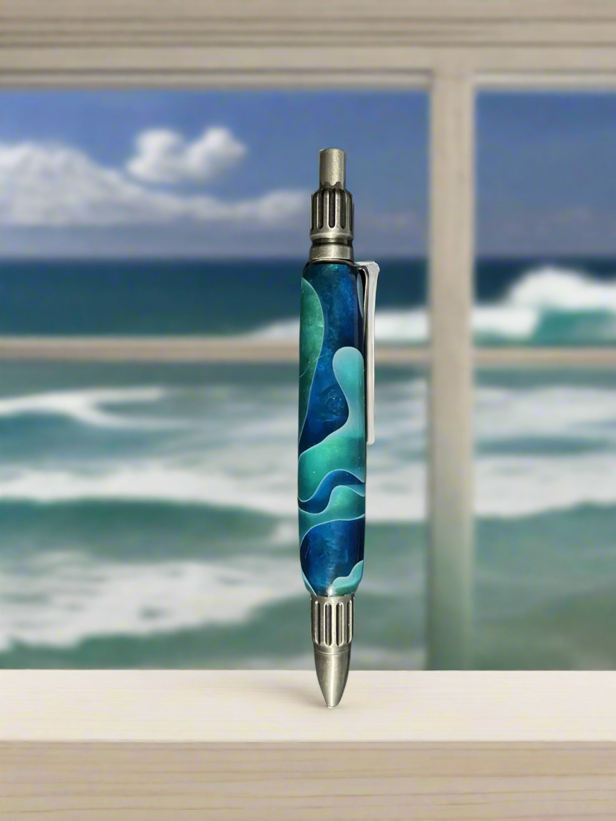 Tidal Script Blue Ocean click pen