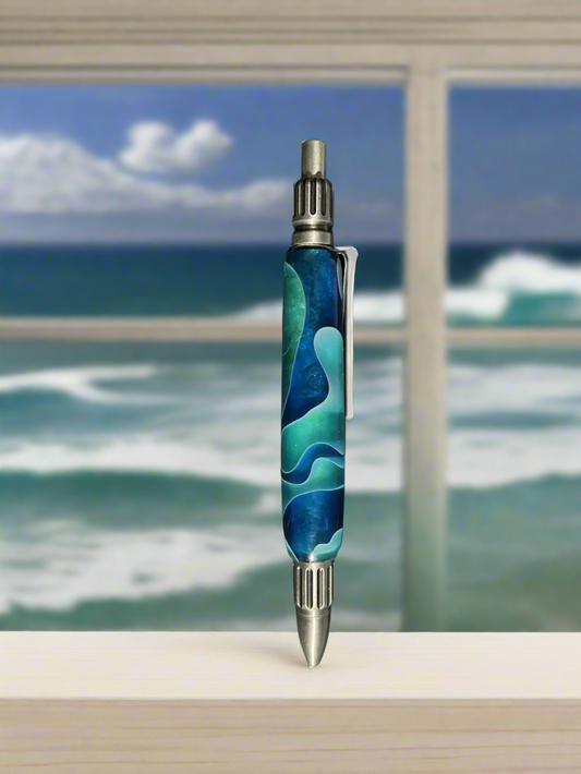 Tidal Script Blue Ocean click pen