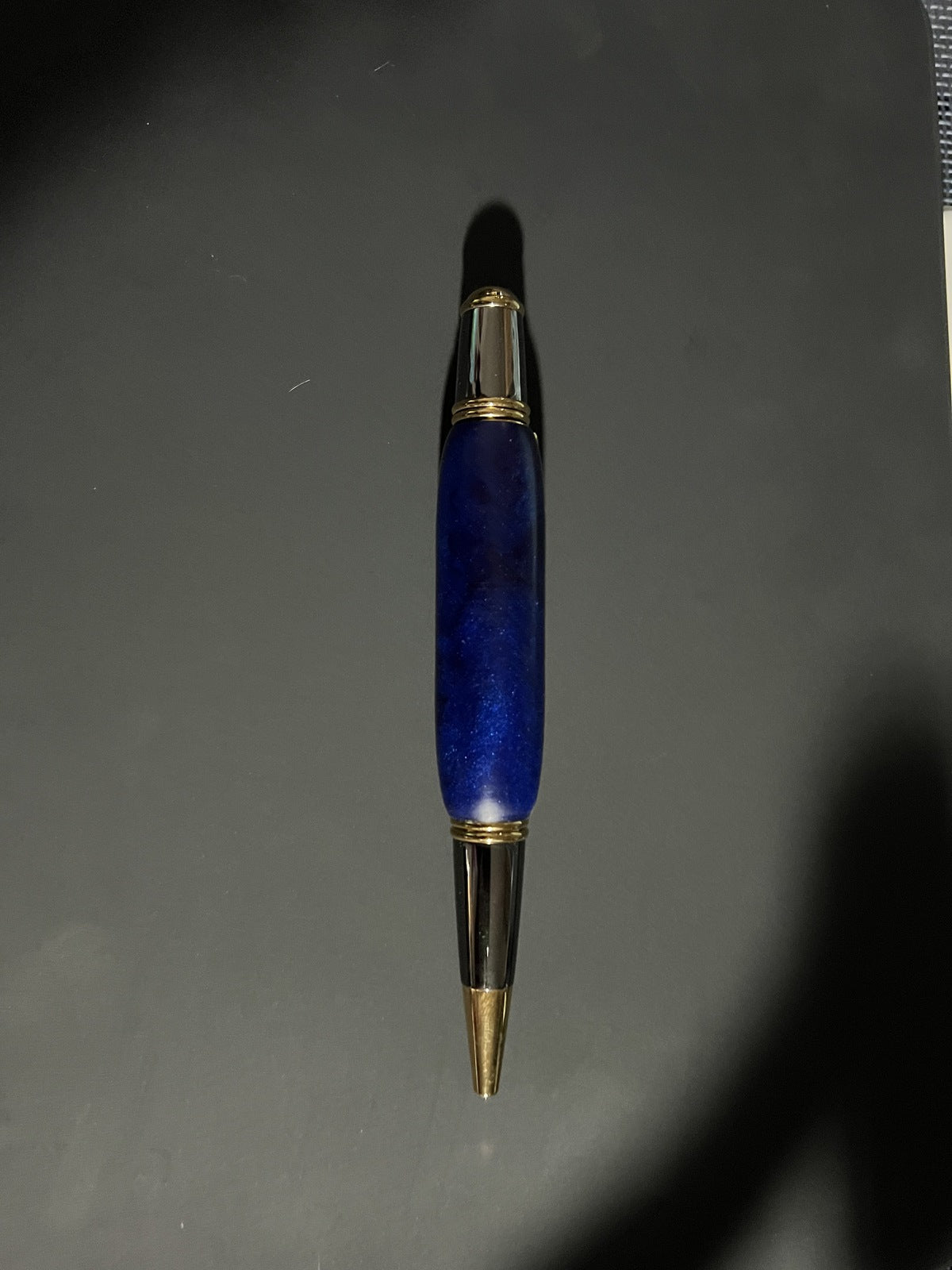 Dark Blue Resin Twist Pen