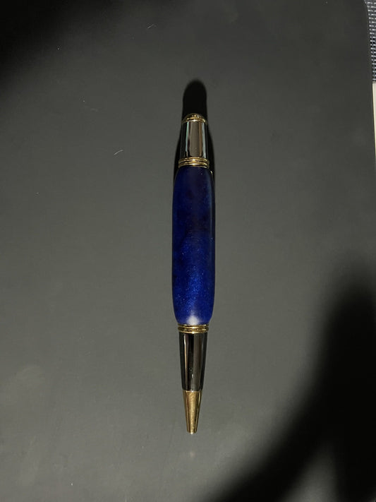 Dark Blue Resin Twist Pen
