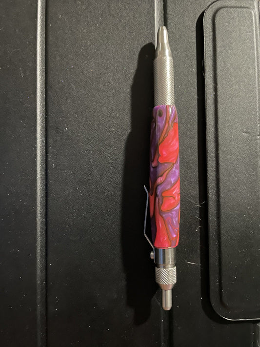 pink and purple acrylic click pen