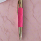 Handcrafted pink wooden click pen with polished finish