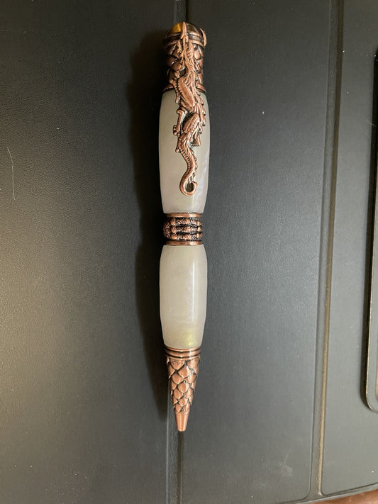 Silver Dragon Resin Twist Pen